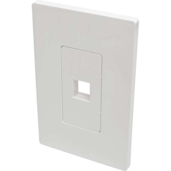 Tripp-Lite N080-101 1-Port Single-Gang Universal Keystone Wallplate, White, TAA TrippLite Tripp-Lite N080-101 1-Port Single-Gang Universal Keystone Wallplate, White, TAA TrippLite