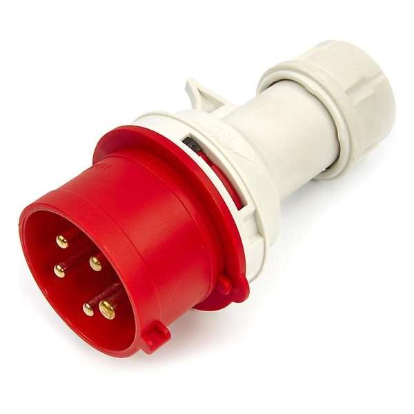 HBM Cee Form Stekker 400 Volt 16A, 5 Polig, 6h, IP44 HBM Cee Form Stekker 400 Volt 16A, 5 Polig, 6h, IP44