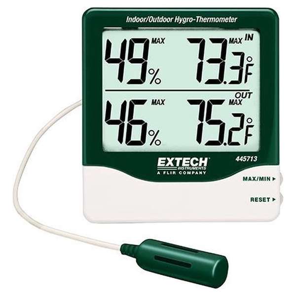 EXTECH 445713: Big Digit Indoor/Outdoor Hygro-Thermometer EXTECH 445713: Big Digit Indoor/Outdoor Hygro-Thermometer