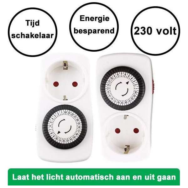 PROMAX tijdschakelklok Analoog| eenvoudige bediening | 24 uurs cyclus | randaarde | 2 STUKS PROMAX tijdschakelklok Analoog| eenvoudige bediening | 24 uurs cyclus | randaarde | 2 STUKS