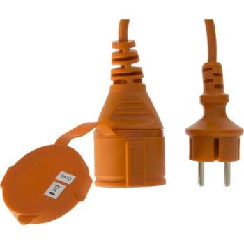 Verlengsnoer - 10 meter - 1.5mm² - IP44 Spatwaterdicht - Verlengsnoer 10 meter oranje