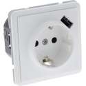 Peha Standard contactdoos – inbouw – 1–voudig – randaarde – USB – polarwit