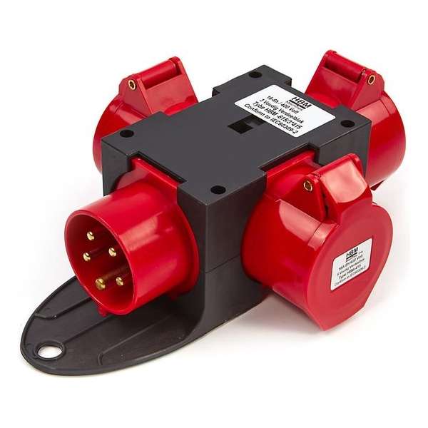 HBM 400 Volt 3 Voudig Verdeelblok 32 Ampère HBM 400 Volt 3 Voudig Verdeelblok 32 Ampère