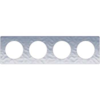 Afdekraam Odace Touch 4V - Gehamerd Aluminium - Schneider Electric - S520808K