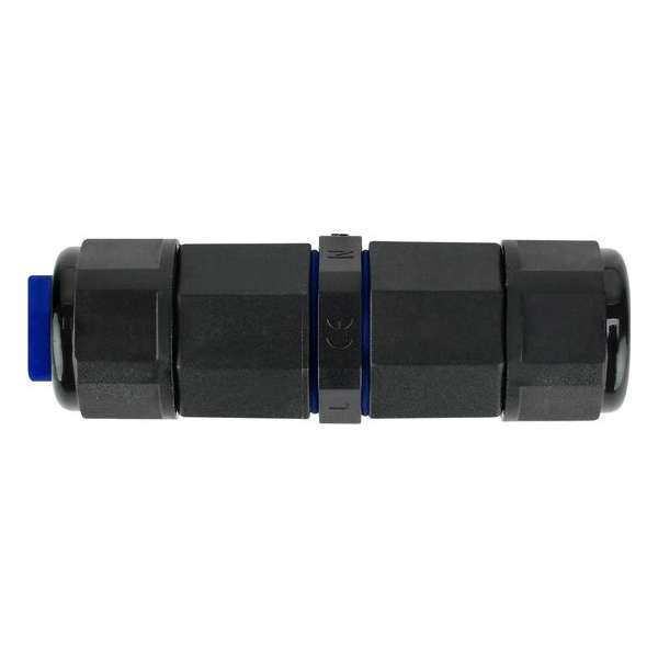 Kabelverbinder - Rechte Connector - Waterdicht IP68 - 3 Aderig - Zwart - BES LED Kabelverbinder - Rechte Connector - Waterdicht IP68 - 3 Aderig - Zwart - BES LED