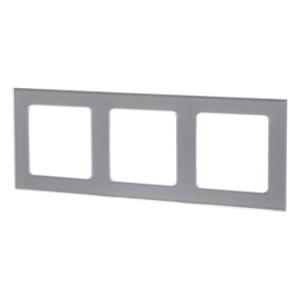 Afdekraam - Aigi Jura - 3-voudig - Vierkant - Glas - Zilver - BES LED Afdekraam - Aigi Jura - 3-voudig - Vierkant - Glas - Zilver - BES LED