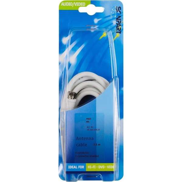 Scanpart - Scanpart Antenne Kabel F-connector (m)-(m) 2.5m W - 30 Dagen Niet Goed Geld Terug Scanpart - Scanpart Antenne Kabel F-connector (m)-(m) 2.5m W - 30 Dagen Niet Goed Geld Terug