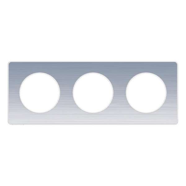 Afdekraam Odace Touch 3V - Geborsteld Aluminium - Schneider Electric - S520806J Afdekraam Odace Touch 3V - Geborsteld Aluminium - Schneider Electric - S520806J