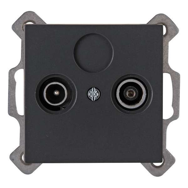 KOPP - Televisie/Radio Contactdoos - Wandcontactdoos Coax - Athenis - Inbouw - Mat Antraciet - BSE KOPP - Televisie/Radio Contactdoos - Wandcontactdoos Coax - Athenis - Inbouw - Mat Antraciet - BSE