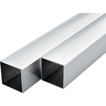 vidaXL Kokerbuizen vierkant 1m 30x30x2 mm aluminium 6 st