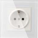 Stopcontact inbouw enkel wit inclusief glasframe wit Improducts® huismerk