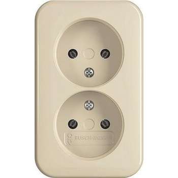 BJ Wandcontactdoos Dubbel 202AP/11 Opbouw Creme