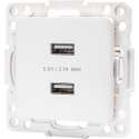 Wandcontactdoos - Igory Jura - Inbouw - Vierkant - Kunststof - 2-voudig USB Aansluiting - Wit