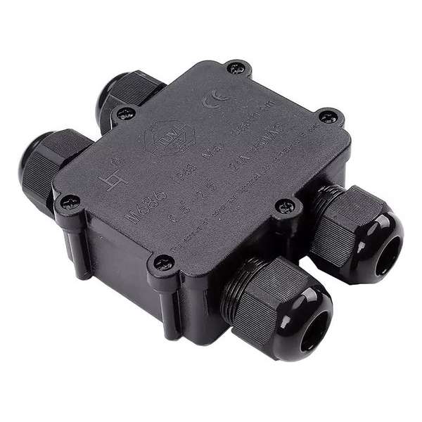 Kabelverbinder - Nirano Thermy - Rechte 4-voudig Connector - Waterdicht IP68 - Mat Zwart Kabelverbinder - Nirano Thermy - Rechte 4-voudig Connector - Waterdicht IP68 - Mat Zwart