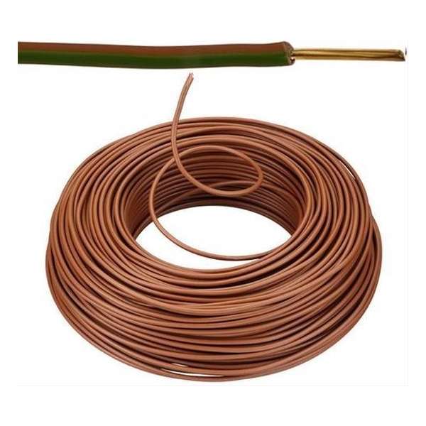 VOB kabel / draad 1,5 mm² Eca - bruin (H07V-U) - VOB15BR VOB kabel / draad 1,5 mm² Eca - bruin (H07V-U) - VOB15BR