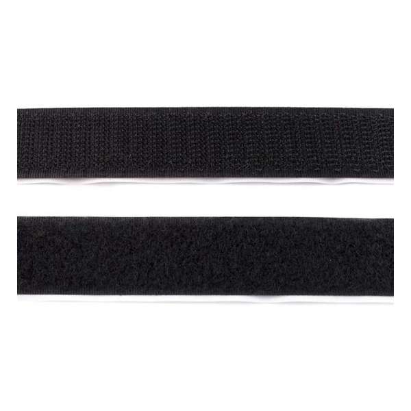 Klittenband Zwart Plakbaar 25 mm - 10 m Klittenband Zwart Plakbaar 25 mm - 10 m