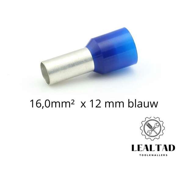 Adereindhuls 16,0x12 mm blauw 100 stuks | Ferrule | Draadhuls | Adereindhulzen | Eindverbinder Adereindhuls 16,0x12 mm blauw 100 stuks | Ferrule | Draadhuls | Adereindhulzen | Eindverbinder