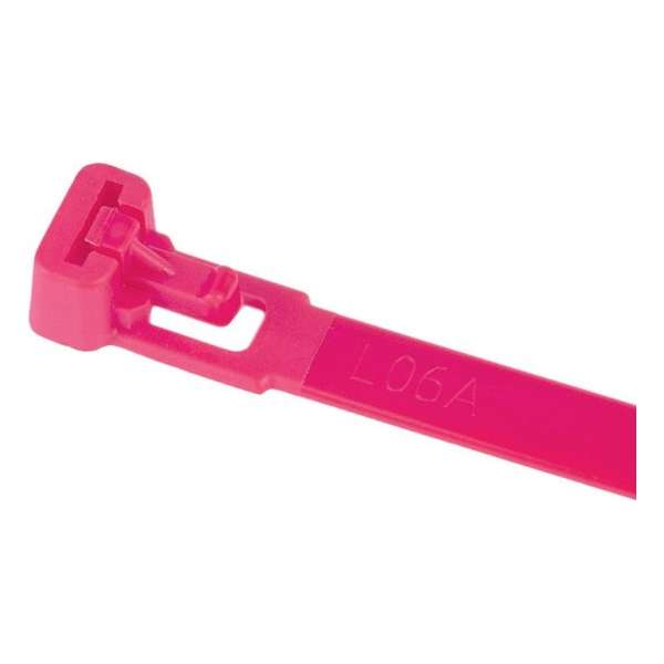 Kabelbinders/tyraps hersluitbaar roze. 540mm x 7.6mm. 1x100 stuks + Kortpack pen (099.1018) Kabelbinders/tyraps hersluitbaar roze. 540mm x 7.6mm. 1x100 stuks + Kortpack pen (099.1018)