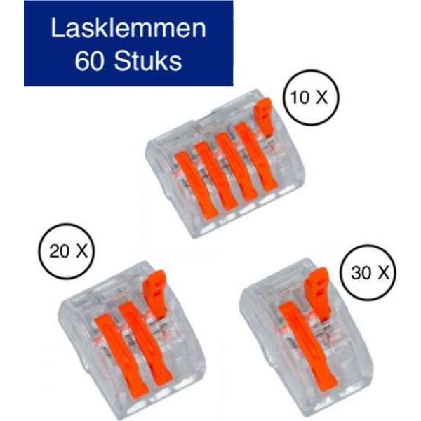 KD | Lasklemmen set | 2-voudig, 3-voudig, 5-voudig | (60 Stuks) KD | Lasklemmen set | 2-voudig, 3-voudig, 5-voudig | (60 Stuks)
