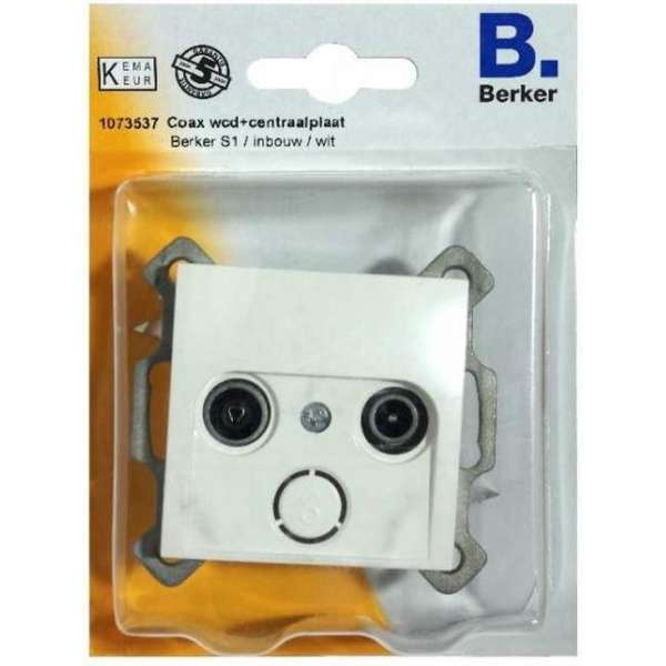BERKER S1 coax wcd + centraalplaat, inbouw | WIT BERKER S1 coax wcd + centraalplaat, inbouw | WIT