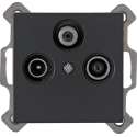 KOPP - Televisie/Radio/Satelliet Contactdoos - Wandcontactdoos Coax - Athenis - Inbouw - Mat Antraciet - BSE