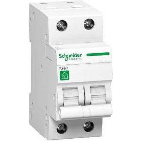Schneider RESI9 stroomonderbreker 2P 25A C 3kA Schneider RESI9 stroomonderbreker 2P 25A C 3kA