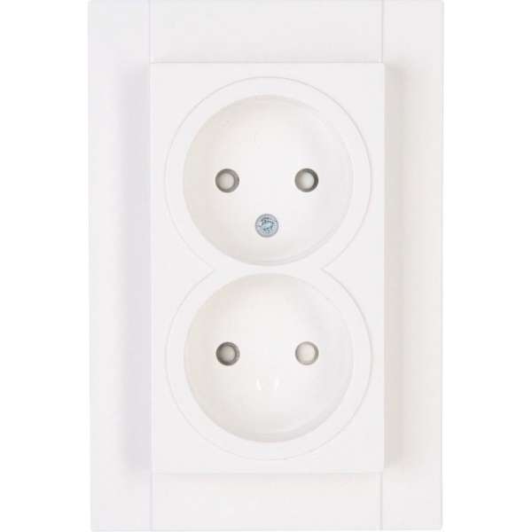 KOPP - Wandcontactdoos - Athenis - Inbouw - 1-voudig Dubbel Stopcontact - Kinderbeveiliging - Helder Glans Wit - BES LED KOPP - Wandcontactdoos - Athenis - Inbouw - 1-voudig Dubbel Stopcontact - Kinderbeveiliging - Helder Glans Wit - BES LED