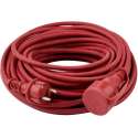 verlengsnoer - randaarde - 3.500W - spatwaterdicht (IP44) - 3g x 1.5 mm² - 20 m - Bordo Rood