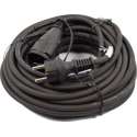 Verlengsnoer - 10 meter - 1.5mm² - IP44 Spatwaterdicht - Verlengsnoer 10 meter zwart