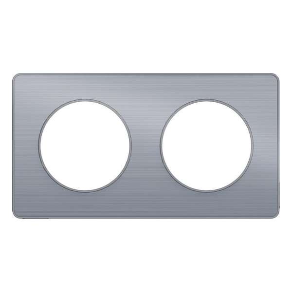 Afdekraam Odace Touch 2V - Aluminium - Schneider Electric - S530804J Afdekraam Odace Touch 2V - Aluminium - Schneider Electric - S530804J