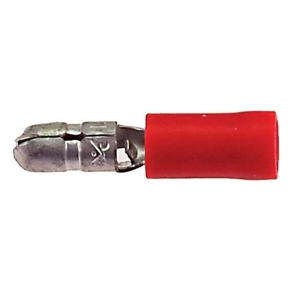 Kabelschoen kogelconnector mannelijk 4 mm - rood (100 stuks) Kabelschoen kogelconnector mannelijk 4 mm - rood (100 stuks)
