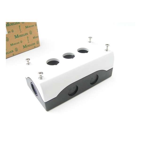 Eaton M22-I3 Opbouwbehuizing 3 inbouwplaatsen, Voor bodembevestiging (Ø x h) 22 mm x 80 mm Antraciet 1 stuk(s) Eaton M22-I3 Opbouwbehuizing 3 inbouwplaatsen, Voor bodembevestiging (Ø x h) 22 mm x 80 mm Antraciet 1 stuk(s)