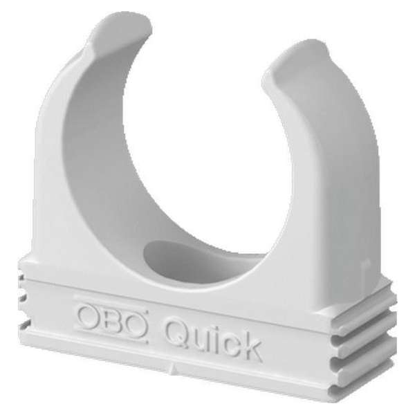 OBO kabelbuisklem Quick, kunstst, wit, v/buisdiam 20mm, koppelbaar OBO kabelbuisklem Quick, kunstst, wit, v/buisdiam 20mm, koppelbaar