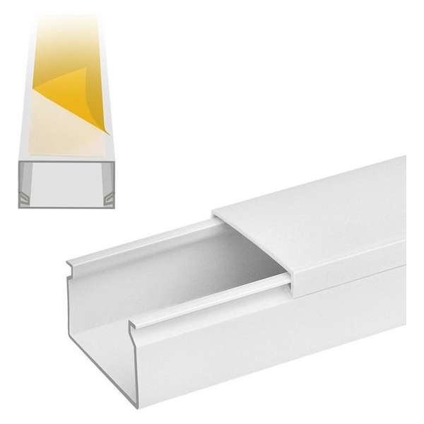 30x20 mm Kabelgoot/ leidinglijst wit met bevestigingstape 2X1 M 30x20 mm Kabelgoot/ leidinglijst wit met bevestigingstape 2X1 M