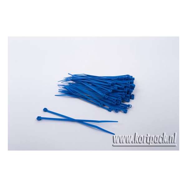 Kabelbinders/tyraps blauw. 775mm x 9.0mm. 1x100 stuks + Kortpack pen (099.0319) Kabelbinders/tyraps blauw. 775mm x 9.0mm. 1x100 stuks + Kortpack pen (099.0319)
