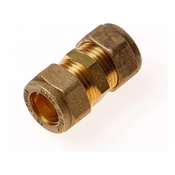 Installatiebranche Rechte koppeling 2x knel 15 x 15mm Installatiebranche Rechte koppeling 2x knel 15 x 15mm