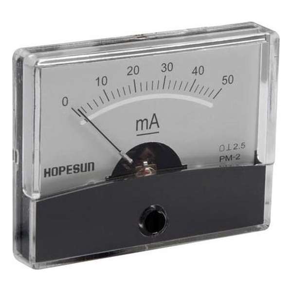 Analoge Paneelmeter Voor Dc Stroommetingen 50Ma Dc / 60 X 47Mm Analoge Paneelmeter Voor Dc Stroommetingen 50Ma Dc / 60 X 47Mm