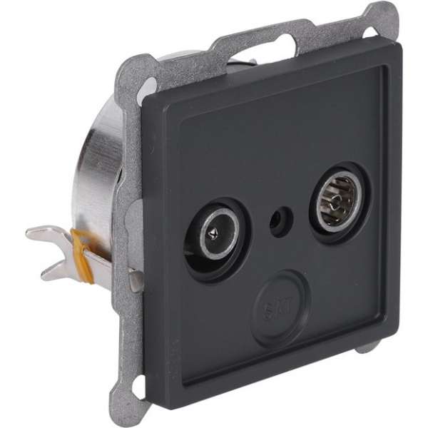 Contactdoos – inbouw – radio – tv – tbv Berker Q1 – antraciet Contactdoos – inbouw – radio – tv – tbv Berker Q1 – antraciet