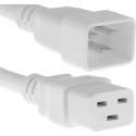 E&T Powercables C19 - C20 voeding verlengkabel - 3x 1,50mm / wit - 1 meter