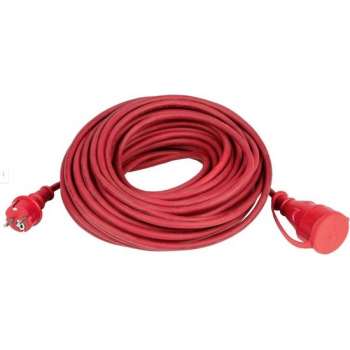 verlengsnoer - randaarde - 3.500W - spatwaterdicht (IP44) - 3g x 1.5 mm² - 20 m - Bordo Rood