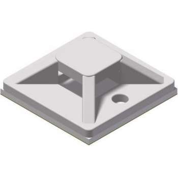 Tie-Wrap Kabelbinderhouder 28x28 mm 100 Stuks Zelfklevend Wit