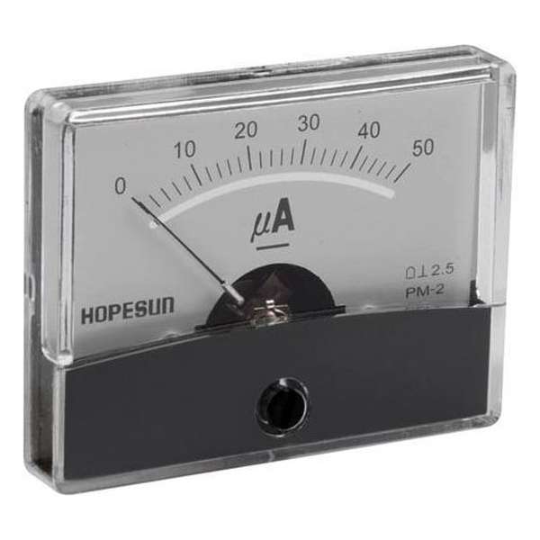 Analoge Paneelmeter Voor Dc Stroommetingen 50µa Dc / 60 X 47Mm Analoge Paneelmeter Voor Dc Stroommetingen 50µa Dc / 60 X 47Mm