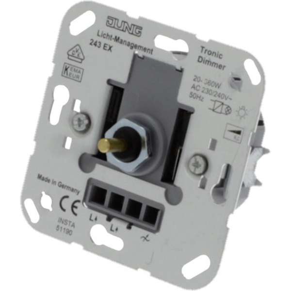 Jung Dimmer Inbouw 360W Tronic Druk-Wissel Element Jung Dimmer Inbouw 360W Tronic Druk-Wissel Element
