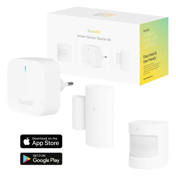 Hombli Smart Bluetooth Sensor Kit – 1x Bluetooth Bridge – 1x Contactsensor – 1x Bewegingssensor Hombli Smart Bluetooth Sensor Kit – 1x Bluetooth Bridge – 1x Contactsensor – 1x Bewegingssensor
