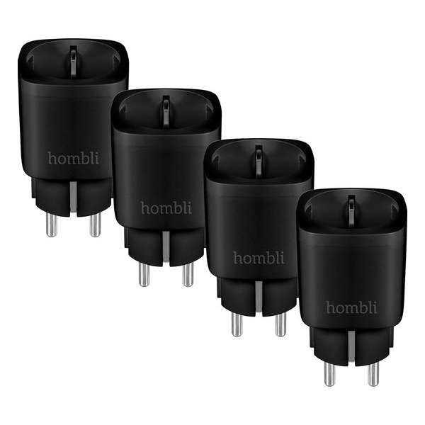 4x Hombli Slimme Stekker – WiFi – Energiemeter via mobiele app - Zwart 4x Hombli Slimme Stekker – WiFi – Energiemeter via mobiele app - Zwart