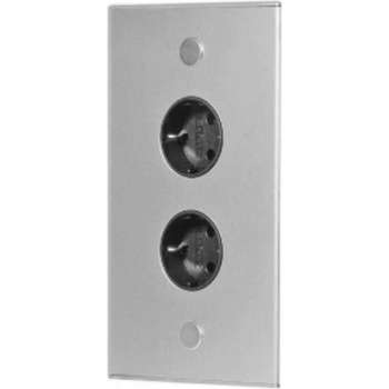 Hoekstopcontact 2-voudig RVS Thebo