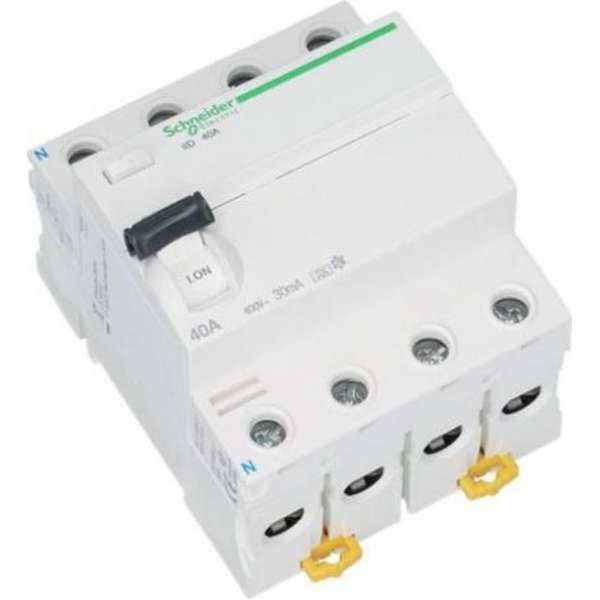 Schneider Electric aardlekschakelaar 4 polig 40 Ampere 30mA ILD K Schneider Electric aardlekschakelaar 4 polig 40 Ampere 30mA ILD K