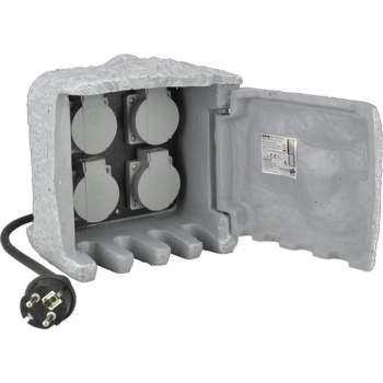 Buitenstopcontact Tuinverlichting Terras Tuin 4 Stekkers Ip44 Steenlook Optic