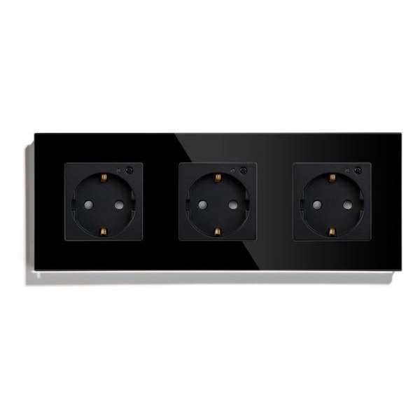 SmartinHuis - Slim drievoudig stopcontact - Wifi - Zwart SmartinHuis - Slim drievoudig stopcontact - Wifi - Zwart