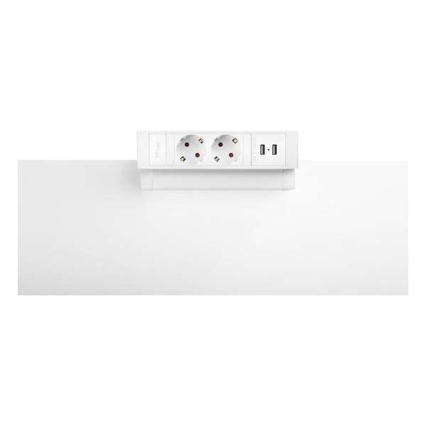 Filex Power Desk Up® 2.0 - 2x 230V, 2x Usb charge - Wit Filex Power Desk Up® 2.0 - 2x 230V, 2x Usb charge - Wit